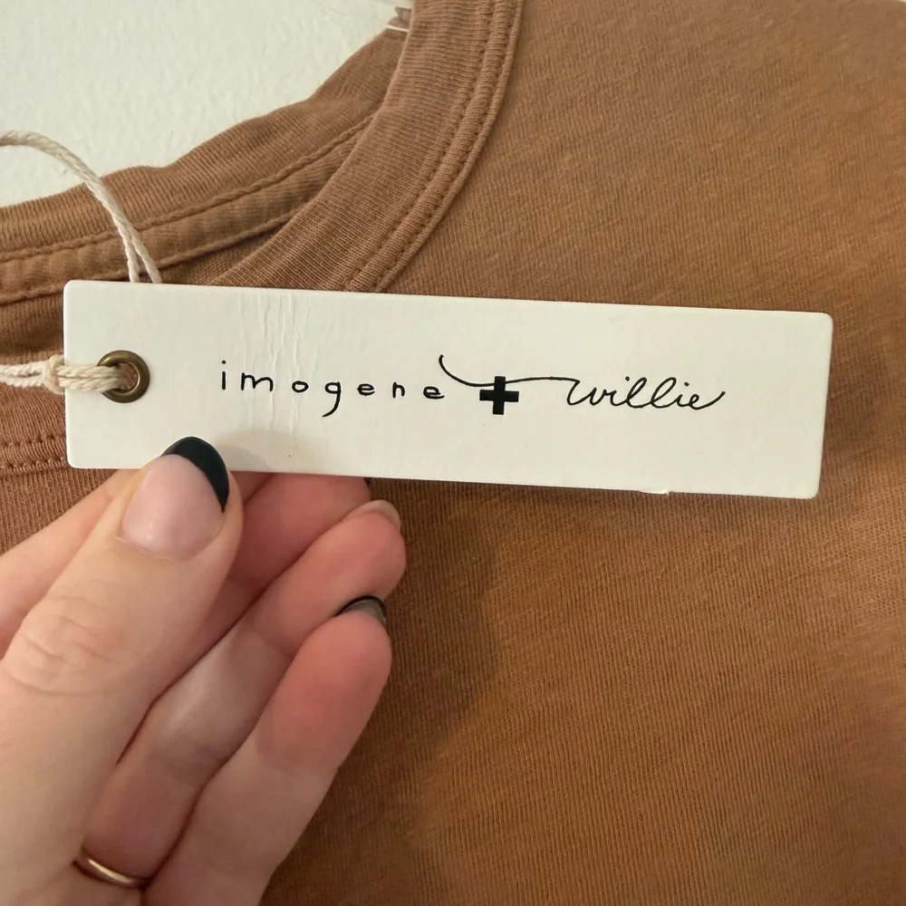 Imogene and Willie Brown Tan Cross T Shirt. size large - Picture 4 of 6